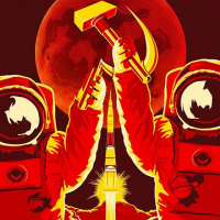 Plakát vzdávající hold rivalitě mezi Američany a Sověty